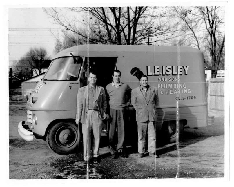 The Isley family with the original L.E. Isley delivery van